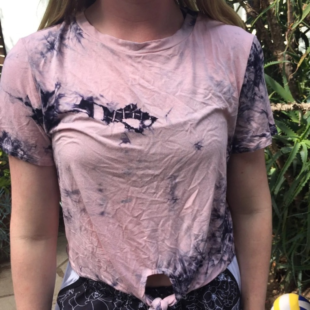 Marble tied crop top
